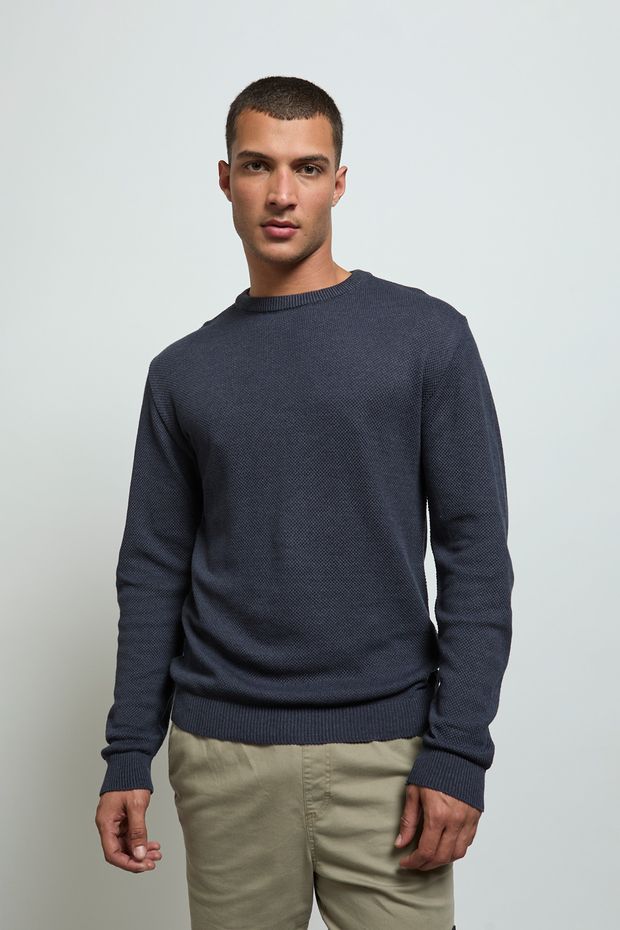 Tricot Texture Sublime Marinho -5-